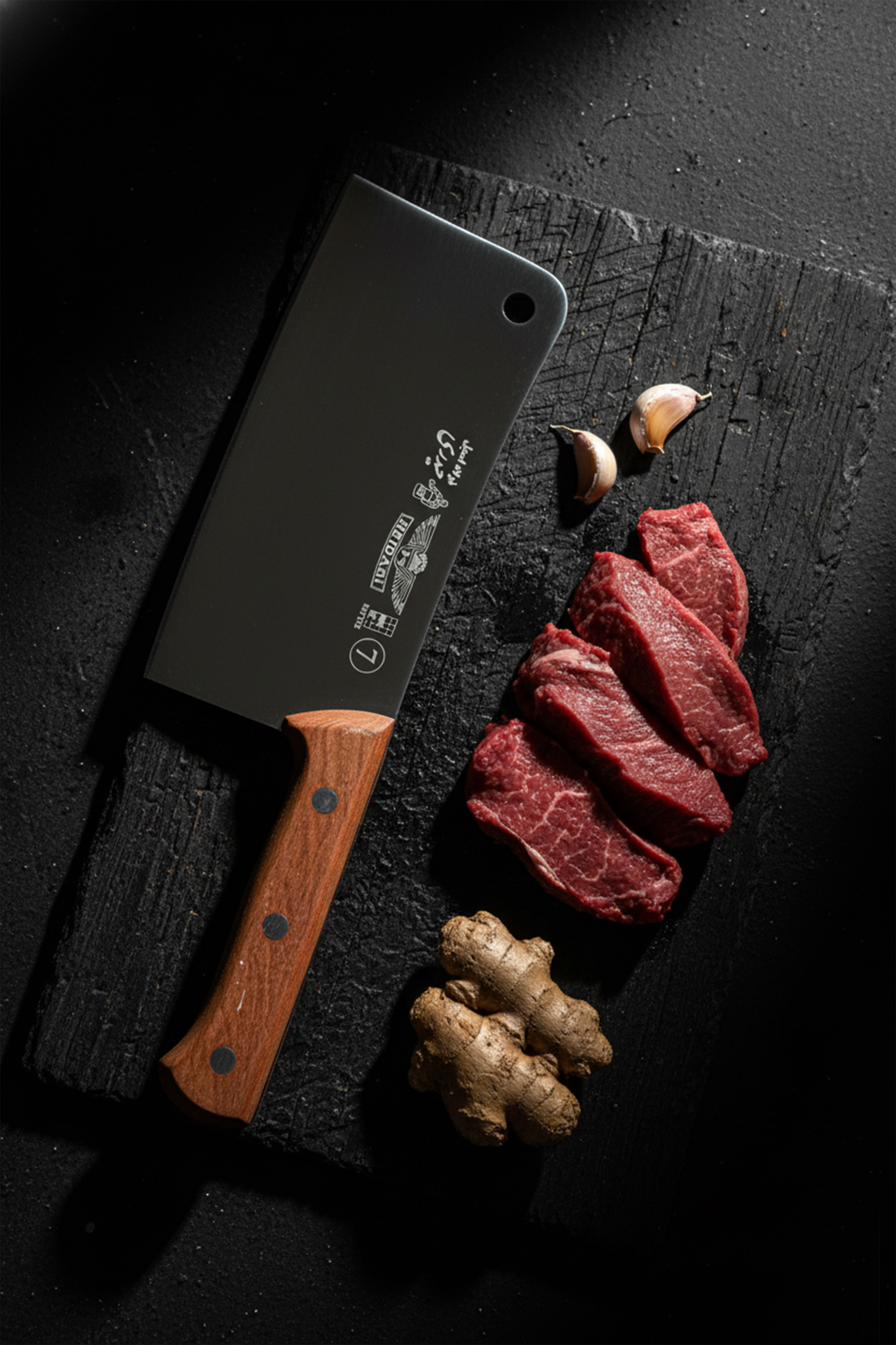 ساتور رستورانی حیدری سایز ۷ – فولاد استیل MoV15 – کد ۴۲۱