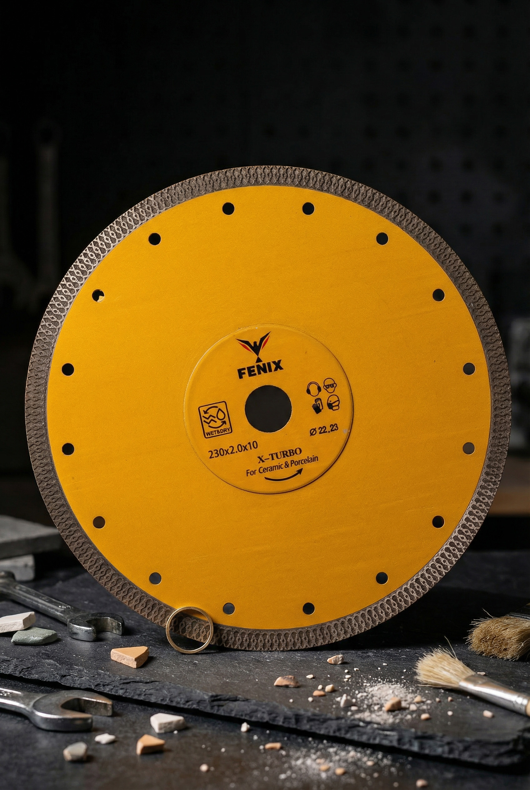 صفحه سرامیک‌بر الماسه ۲۳۰ میلی‌متر فینیکس مدل X-TURBO مخصوص سرامیک و پرسلان - کد 506